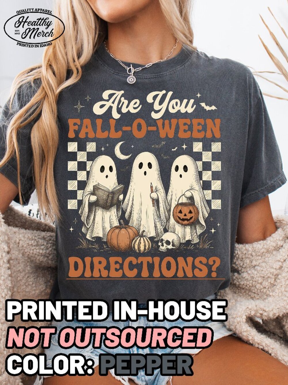 Are You Fall-O-Ween Directions Funny Halloween Teacher Shirt Comfort Colors